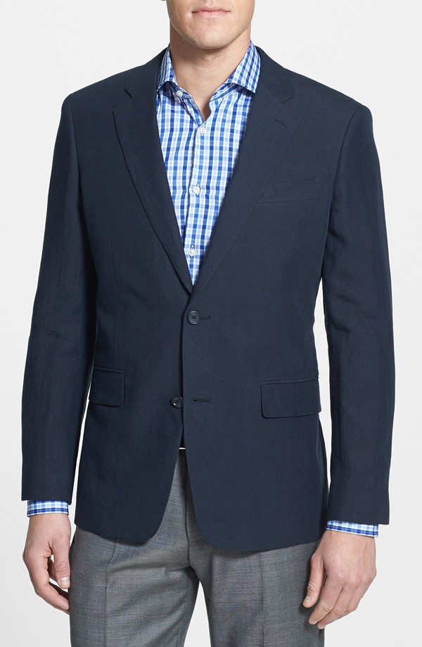 Trim Fit Linen Blazer